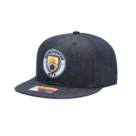 Manchester City 541 Snapback with high crown, flat peak brim, and snapback closure, in Navy